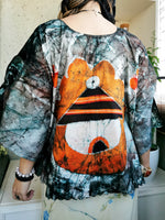 Load image into Gallery viewer, Vintage 80s handmade abstract Folk print tunic top
