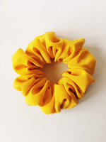 Load image into Gallery viewer, Handmade 100% Silk MEDIUM yellow hair scrunchy
