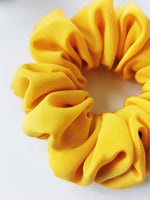 Load image into Gallery viewer, Handmade 100% Silk MEDIUM yellow hair scrunchy
