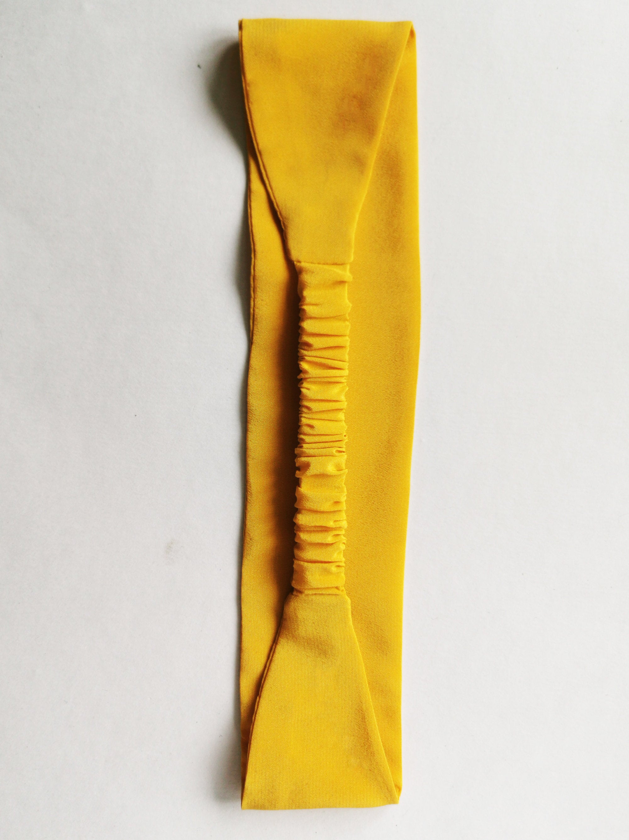 Handmade 100% Silk yellow hair secure headband