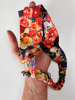 Load image into Gallery viewer, 100% SILK Handmade 3 pieces Floral hair Scrunchie &amp; Headband set
