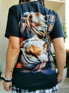 Retro 90s Dog print grunge unisex t-shirt tee in black