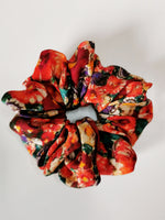 Load image into Gallery viewer, Handmade 100% SILK colorful floral big hair scrunchy
