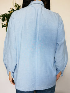Vintage 90s Wood print applique oversized unisex shirt top