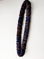 Load image into Gallery viewer, Handmade 100% SILK dotted navy blue Bath &amp; SPA hair secure headband
