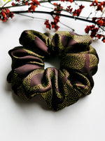 Load image into Gallery viewer, Handmade BIG mahogany 100% SILK hair scrunchy
