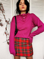 Load image into Gallery viewer, Vintage 90s 1/4 zip purple turtleneck cotton jumper top
