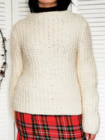 Load image into Gallery viewer, Vintage 90s white handmade chunky knit oversize jumper
