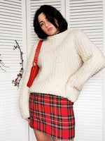 Load image into Gallery viewer, Vintage 90s white handmade chunky knit oversize jumper
