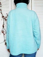 Load image into Gallery viewer, Vintage 90s 1/4 zip baby blue fleece oversize sweatshirt
