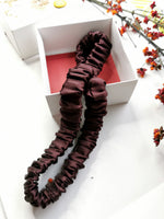 Load image into Gallery viewer, Handmade 100% SILK mahogany Bath &amp; SPA hair secure headband
