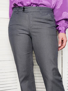 Vintage Y2K grey dogtooth mid waist straight pants