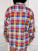 Load image into Gallery viewer, Vintage 90s checked colorful oversize unisex shirt
