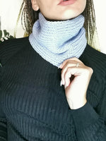 Load image into Gallery viewer, 100% merino wool Handmade knitted one color neck warmer ring shawl
