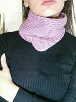 Load image into Gallery viewer, 100% merino wool Handmade knitted one color neck warmer ring shawl
