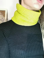 Load image into Gallery viewer, 100% merino wool Handmade knitted one color neck warmer ring shawl
