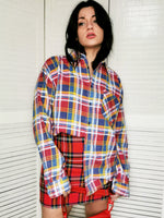 Load image into Gallery viewer, Vintage 90s checked colorful oversize unisex shirt
