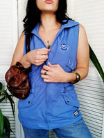 Load image into Gallery viewer, Vintage RUKKA 90s blue windbreak sleeveless gilet jacket
