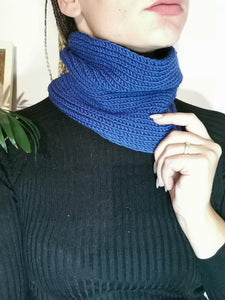 100% merino wool Handmade knitted one color neck warmer ring shawl