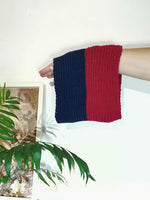 Load image into Gallery viewer, 100% merino wool Handmade knitted color block neck warmer ring shawl
