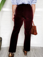 Load image into Gallery viewer, Vintage 90s velveteen purple mid waist straigth pants
