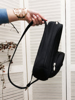 Load image into Gallery viewer, Vintage 90s one shoulder black backpack
