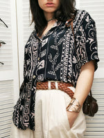 Load image into Gallery viewer, Vintage 90s abstract print oversized unisex shirt blouse
