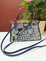 Load image into Gallery viewer, Vintage 60s retro small Carpet crossbody frame bag
