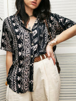 Load image into Gallery viewer, Vintage 90s abstract print oversized unisex shirt blouse
