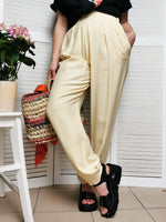 Load image into Gallery viewer, Vintage 80s yellow high waist casual summer pants
