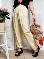 Load image into Gallery viewer, Vintage 80s yellow high waist casual summer pants
