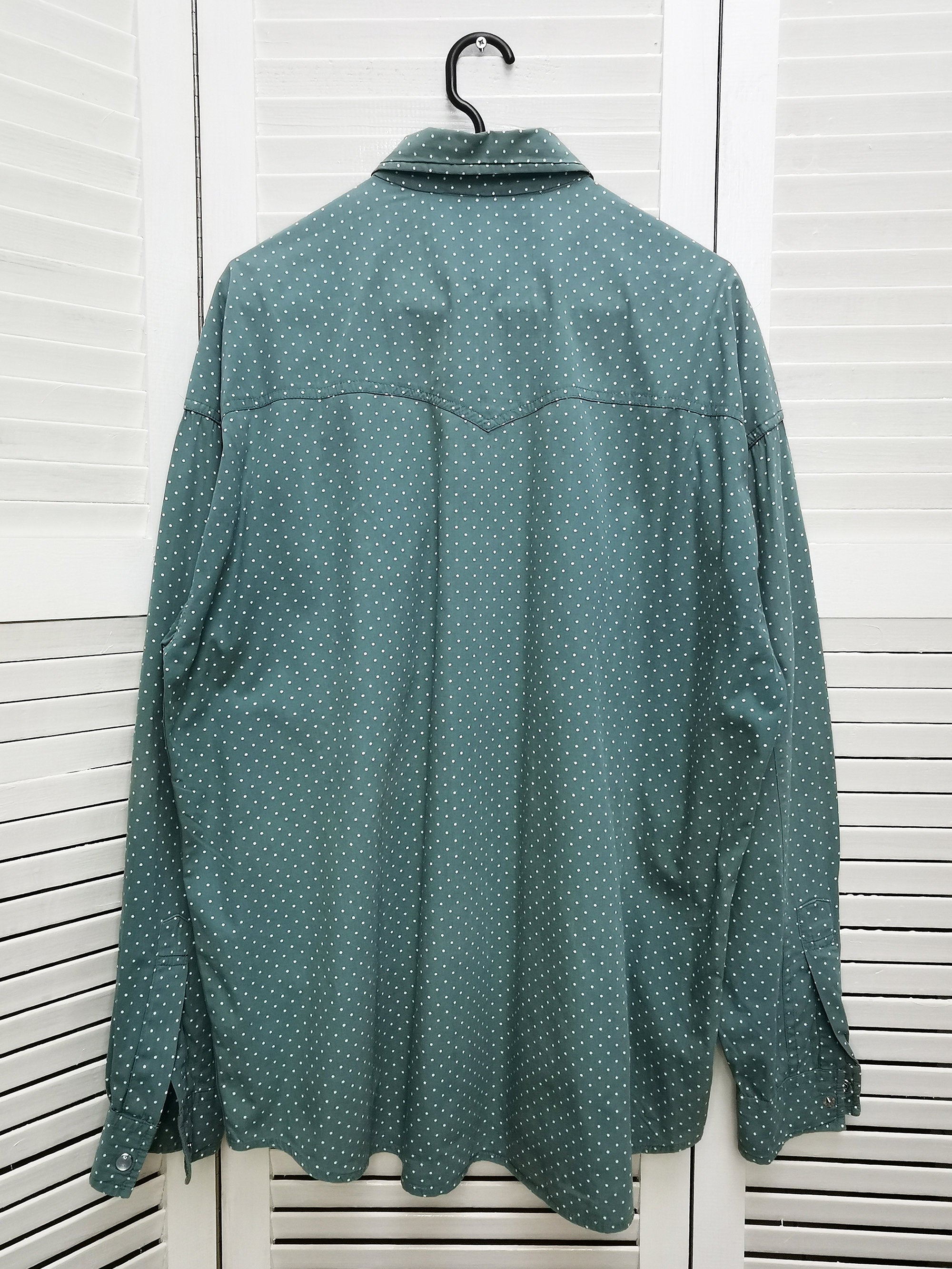 Vintage 90s polka dot cotton oversize unisex shirt