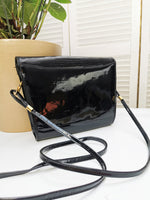 Load image into Gallery viewer, Vintage 80s retro black lacquer crossbody side bag
