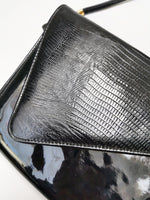 Load image into Gallery viewer, Vintage 80s retro black lacquer crossbody side bag
