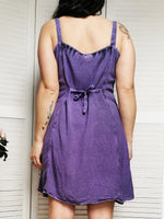 Load image into Gallery viewer, Vintage 90s embroidery purple mini summer dress
