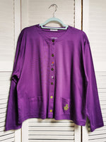 Load image into Gallery viewer, Vintage 90s purple oversize jersey cardigan top
