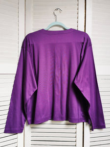 Vintage 90s purple oversize jersey cardigan top