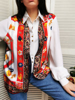 Load image into Gallery viewer, Vintage 80s double layer patterned shirt blouse
