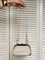 Load image into Gallery viewer, Vintage 80s retro milky white leather frame crossbody bag
