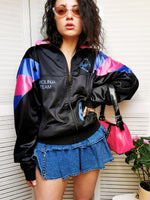 Load image into Gallery viewer, Vintage 90s black zip sports tracksuit unisex jacket
