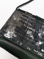 Load image into Gallery viewer, Vintage 90s black sequined mini Party shoulder bag
