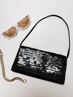 Load image into Gallery viewer, Vintage 90s black sequined mini Party shoulder bag
