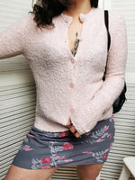 Load image into Gallery viewer, Vintage 90s pink knit minimalist cardigan top
