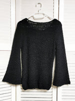 Load image into Gallery viewer, Vintage 90s black shell sheer knit jumper top
