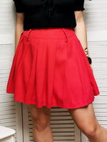 Load image into Gallery viewer, Vintage 90s red pleated Preppy mini skirt
