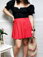 Load image into Gallery viewer, Vintage 90s red pleated Preppy mini skirt
