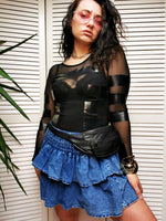 Load image into Gallery viewer, Vintage Y2K see through Grunge mesh top blouse
