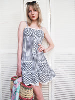 Load image into Gallery viewer, Vintage 90s Country checked monochrome mini dress
