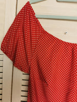 Load image into Gallery viewer, Vintage 80s red polka dot midi summer dress
