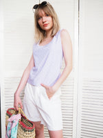 Load image into Gallery viewer, Vintage 90s lilac polka dot tank blouse top
